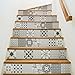 Ambiance-Live col-stairs-ROS-A924_15x105cm_6bandes Stickers Adhesivos Escalera carrelages, Vinilo, Multicolor, 6 bandes de 15x105 cm, 6