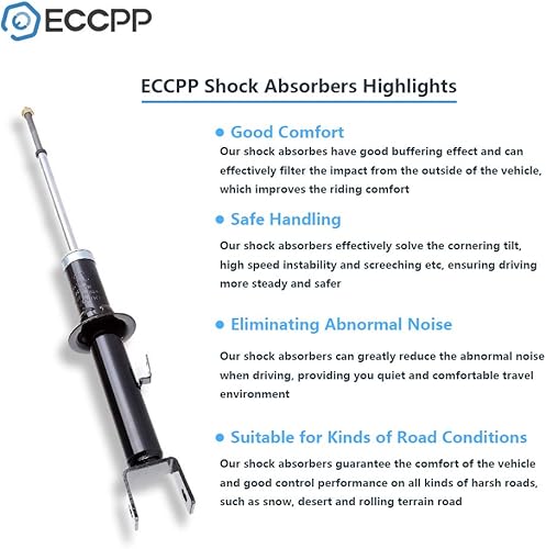 Miniatura 5 de Amortiguadores, pares traseros ECCPP de amortiguadores compatibles con 1996-2000 para Plymouth Breeze, 1995-1998 para Dodge Stratus, 2001-2006 para