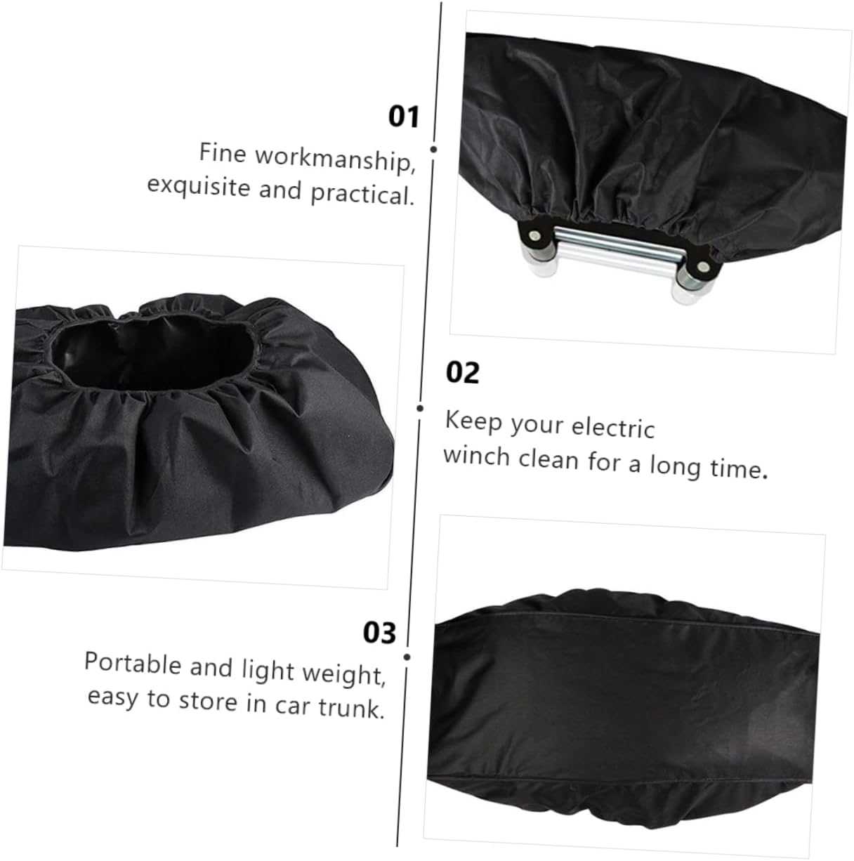 Alipis 3pcs Winch Cover Oxford for -shading and Design Fits Suv and Trailer Secure Elastic Strap for Windy Days