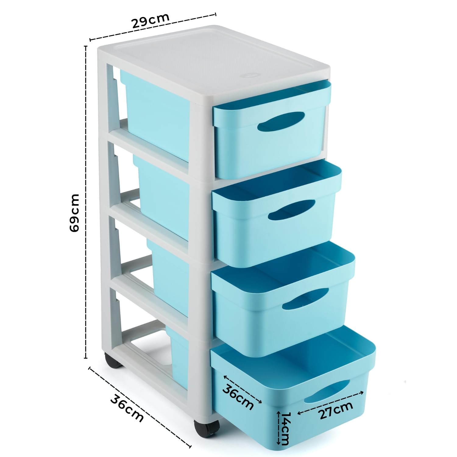 Meuble rangement enfant tour en plastique meuble ecole bac à roulettes boite tiroir empilable jouet bureau chariot a tiroirs colorés - Fabriqué en Europe