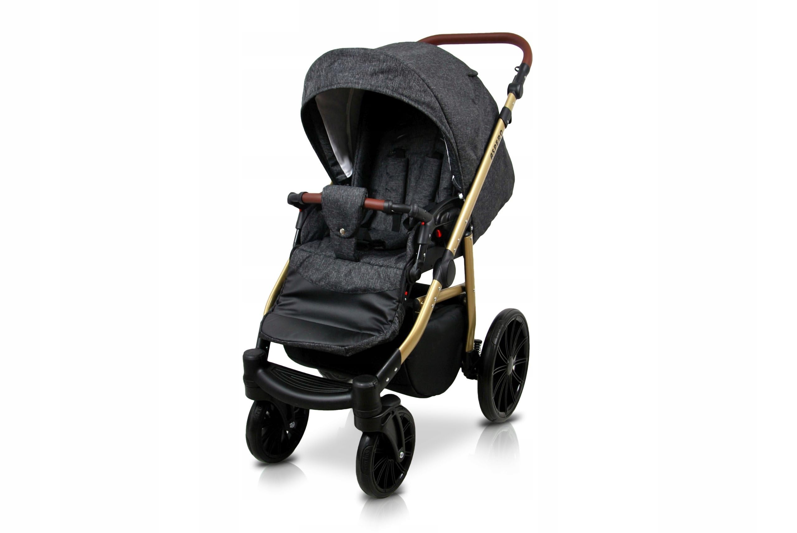 BabyLux® Bambini Passeggino Completo Set 3 in 1 - Aspero - incl. Navicella, Canna, Seggiolino Auto - Carrozzina Neonati Sistema Combinato - con Borsa fasciatoio, Copertura antipioggia ecc.