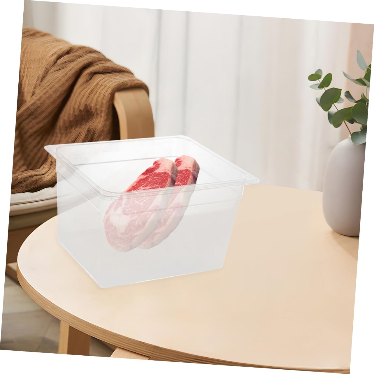 COLLBATH Slow Cooker Container for Low Temperature Cooking Clear Storage Holder for Sous Vide Versatile Cooking Accessory for Soups Stews and More Easy to Clean and Store
