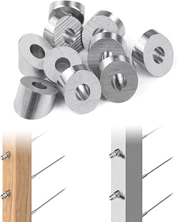 Muzata 10Pack Stainless Steel Angle Beveled Washer ID 1/4" 25 30 35 Degrees for 1/8" 5/32" 3/16" Cable Railing Kit T316 Marine Grade Deck Stair Railing Wood Metal Aluminum Posts CR25