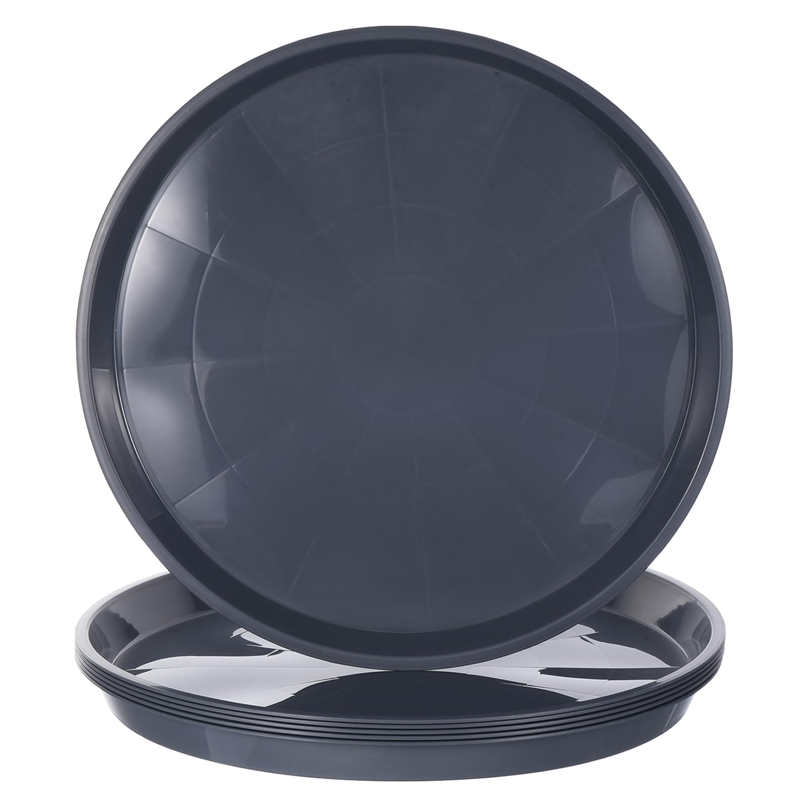 Plastique plante soucoupe PATIKIL de 20 pouces grise pour pot rond, lot de 6