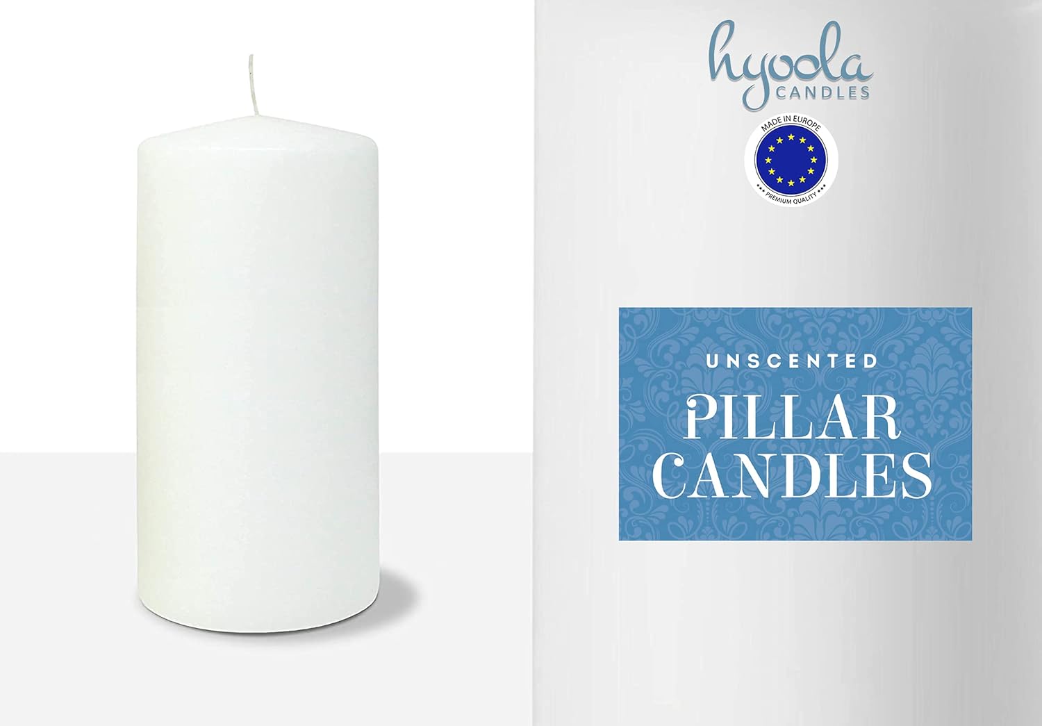 Hyoola White Pillar Candles 100/200 mm (4 x 8 Inch) 2 Pack Unscented