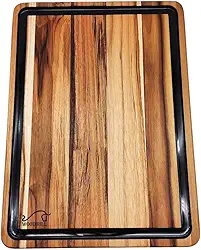 Tábua de Churrasco Traditional BBQ Black, Madeira Teca, Design Rústico e Acabamento Premium, Ideal para Preparar e Servir Carnes, Petiscos e Acompanhamentos – WOODBULL.