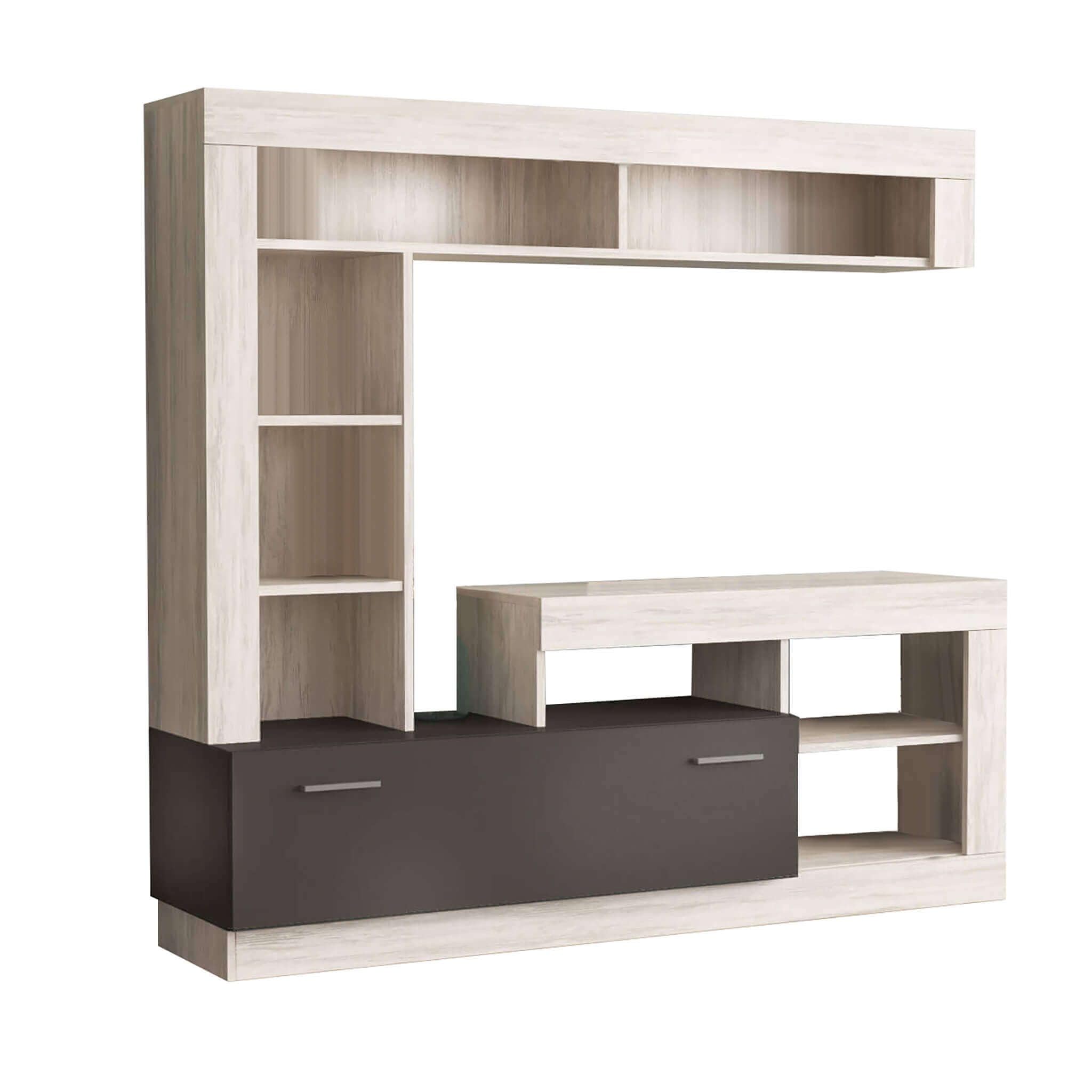 milani home - parete attrezzata porta tv soggiorno moderna di design 170x42x170 h