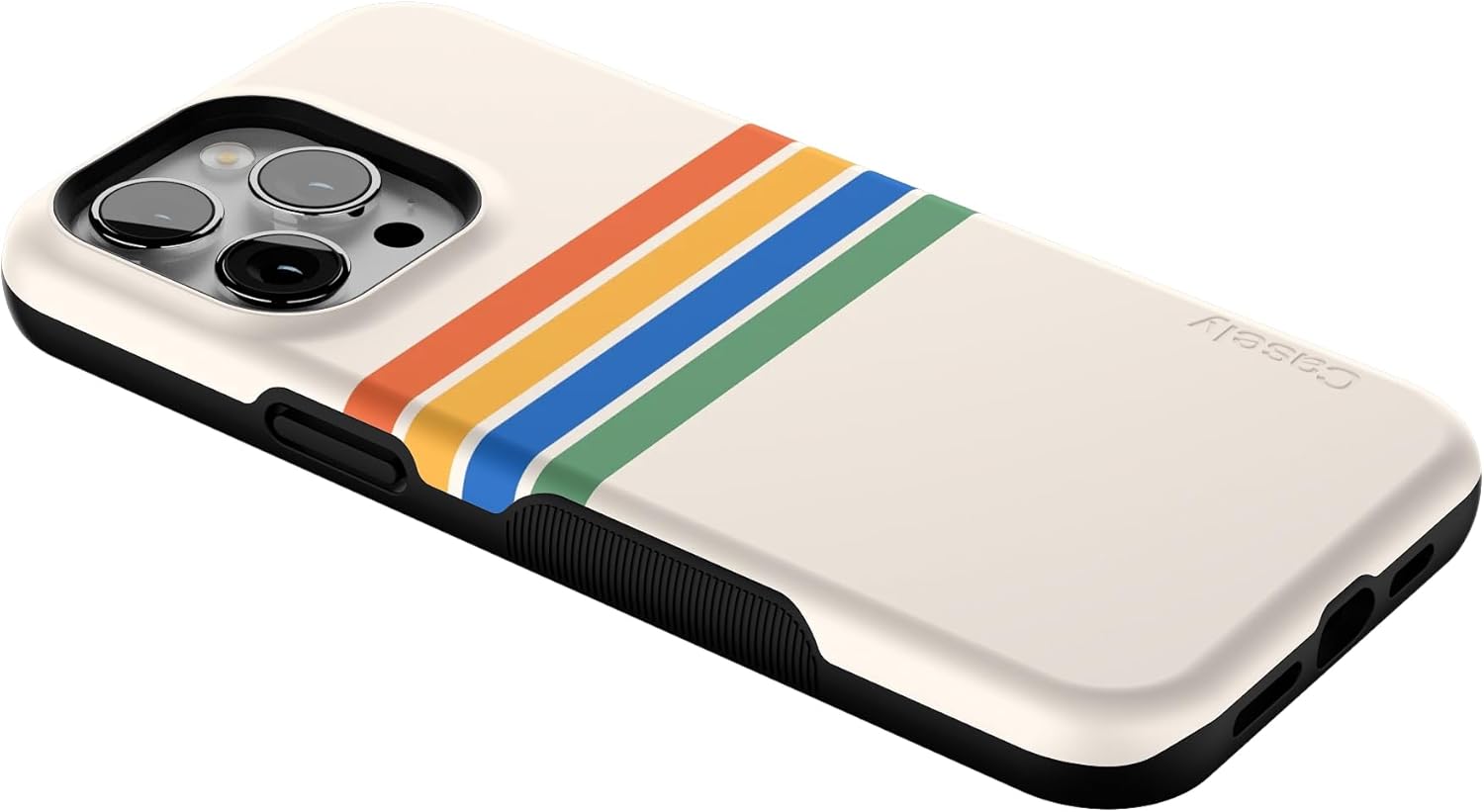 Casely iPhone 14 Pro Max Case | Totally Groovy | Rainbow Stripes Color Block | Bold Protective Design | Compatible with MagSafe