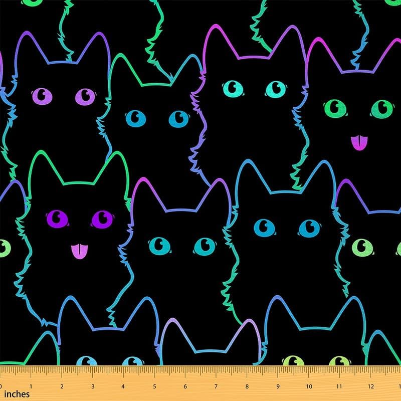 Feelyou Tela para gatos de The Yard tela de tapicería de gatitos lindos gatos tela colorida de neón para mascotas al aire libre tela de retapicería