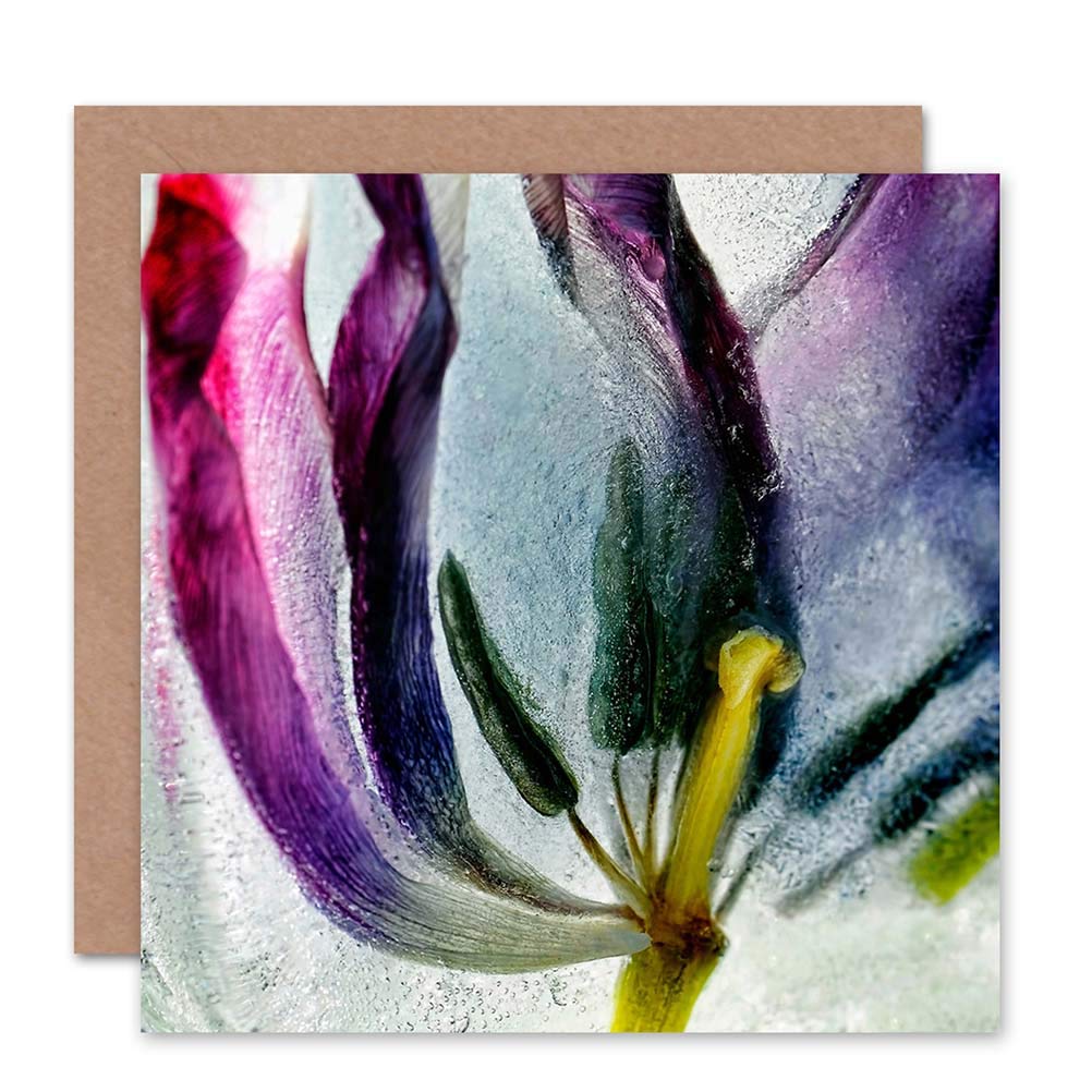 Wee Blue Coo Tulip Petals Greeting Card Blank Card