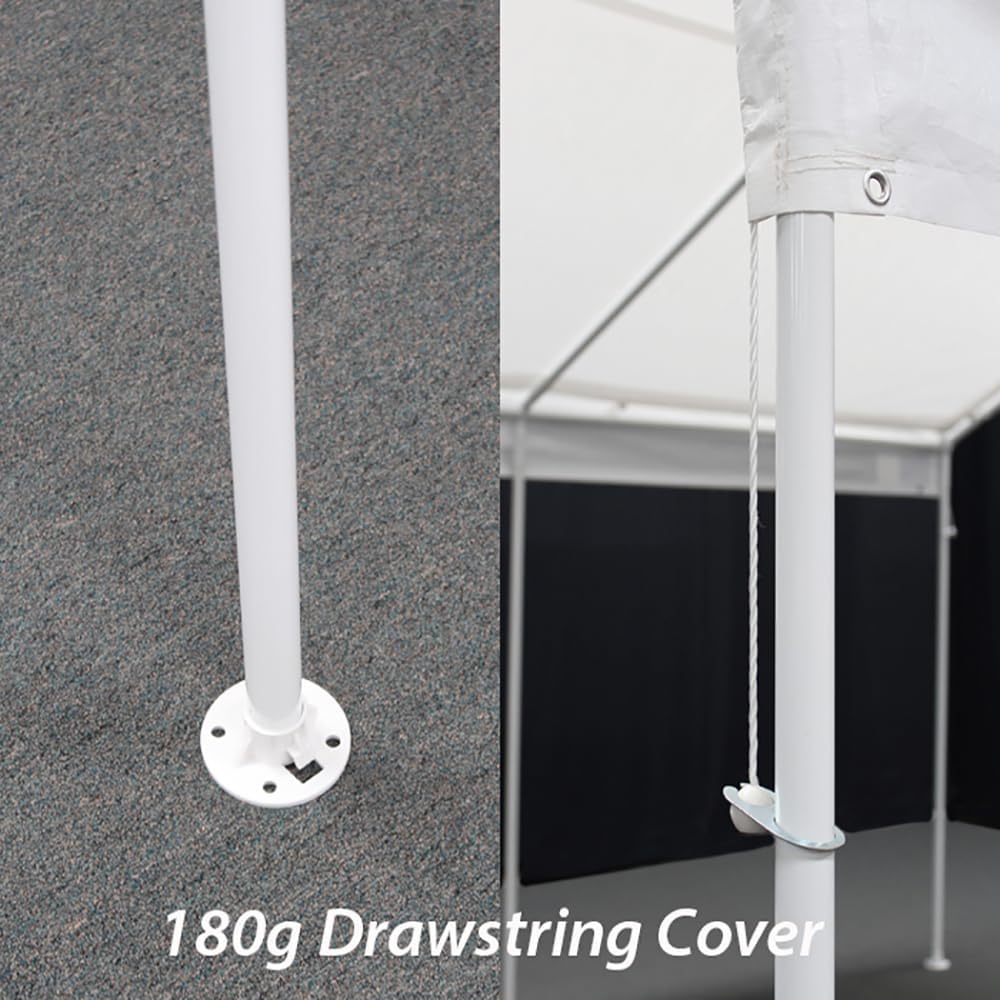 King Canopy Universal Canopy 12-Ft by 20-Ft, 1 3/8-in Hammertone Steel Frame w/Buttons, 8 Leg, White, Carport, Boat Shelter