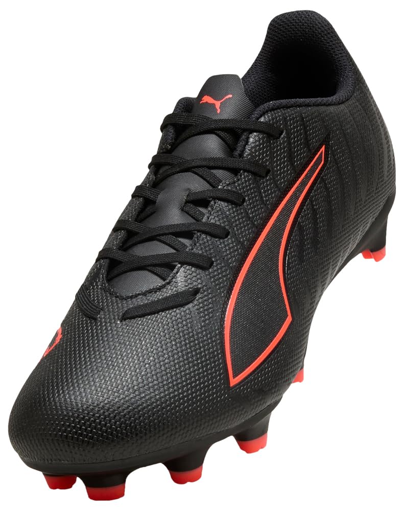 PUMA Buty piłkarskie unisex Ultra 6 Play FG/AG, czarne, czerwone, 40 EU, Puma Czarny PUMA czerwony, 41 EU