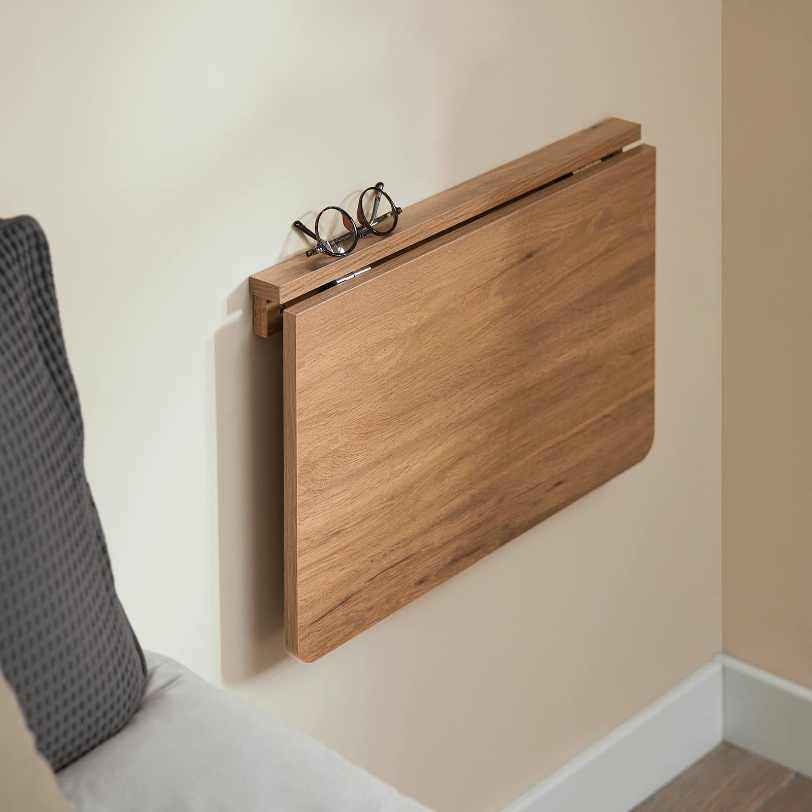 SoBuy Wandklapptisch Faltbarer Esstisch Kompakter Küchentisch Platzsparendes Design Klapptisch für Kleine Räume Wandmontierter Tisch 60x40cm Vintage FWT03-PF