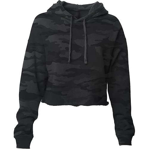 Global Blank Women's Crop Hoodie Long Sleeve Crop Top Sweatshirt with Hood for Women