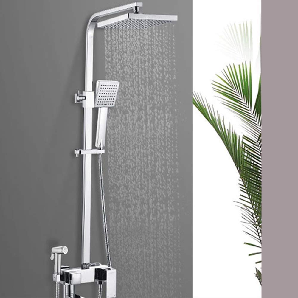 SBCGFY Luxury All-Copper Wall-Mounted Shower Set With Fixed Showerheads - Premium Bathroom Faucet Shower Unit For An Elegant Spa Experience,