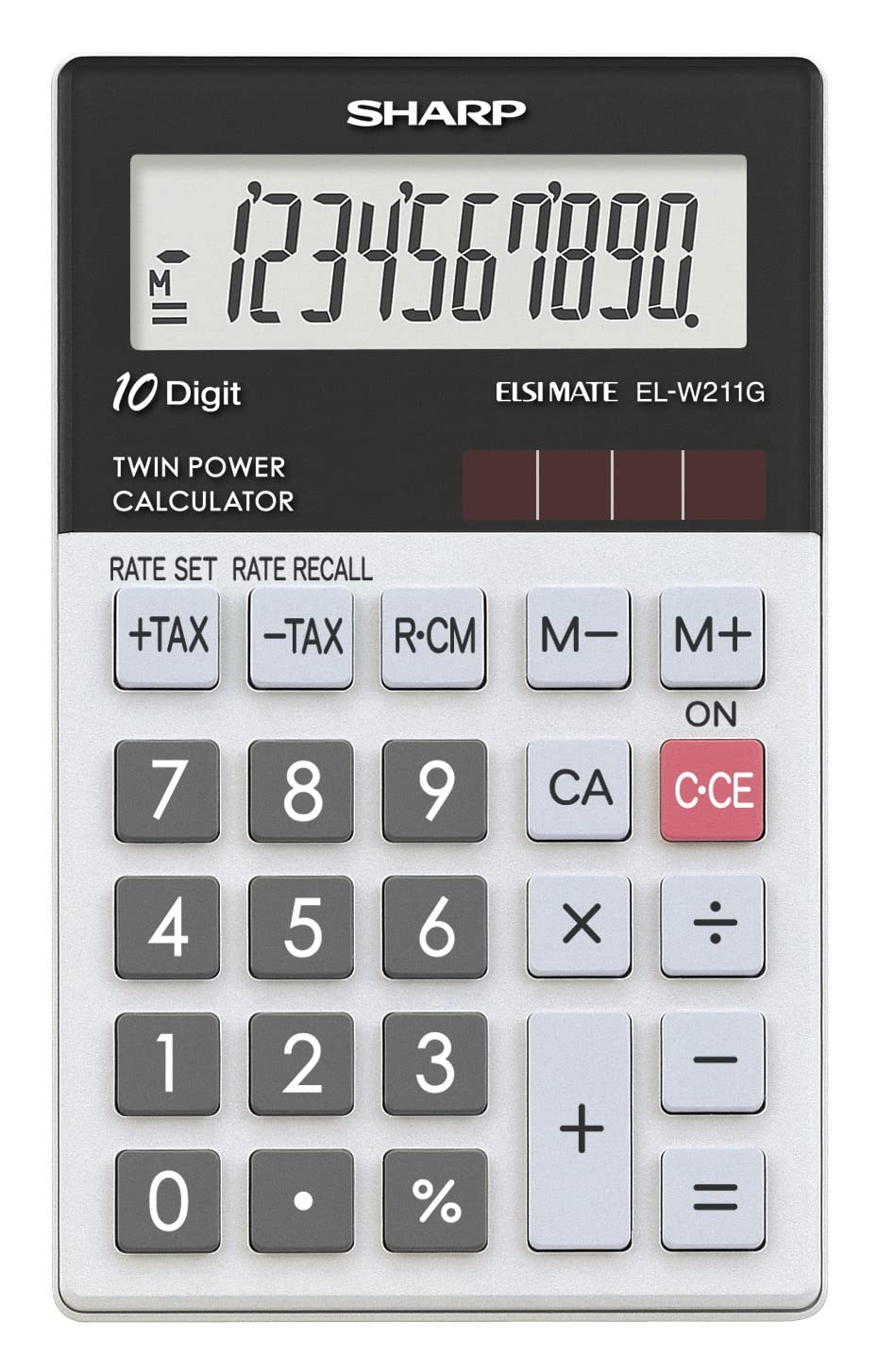 Sharp EL-W211G Pocket Calculator Tax Calculation 10 Characters