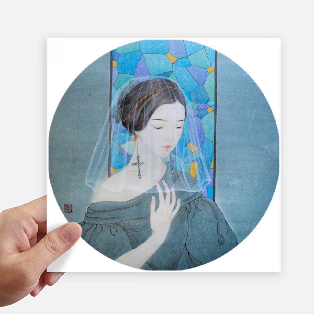 Fils chinois peinture autocollant bleu blanc 20 cm décoratif haut de gamme