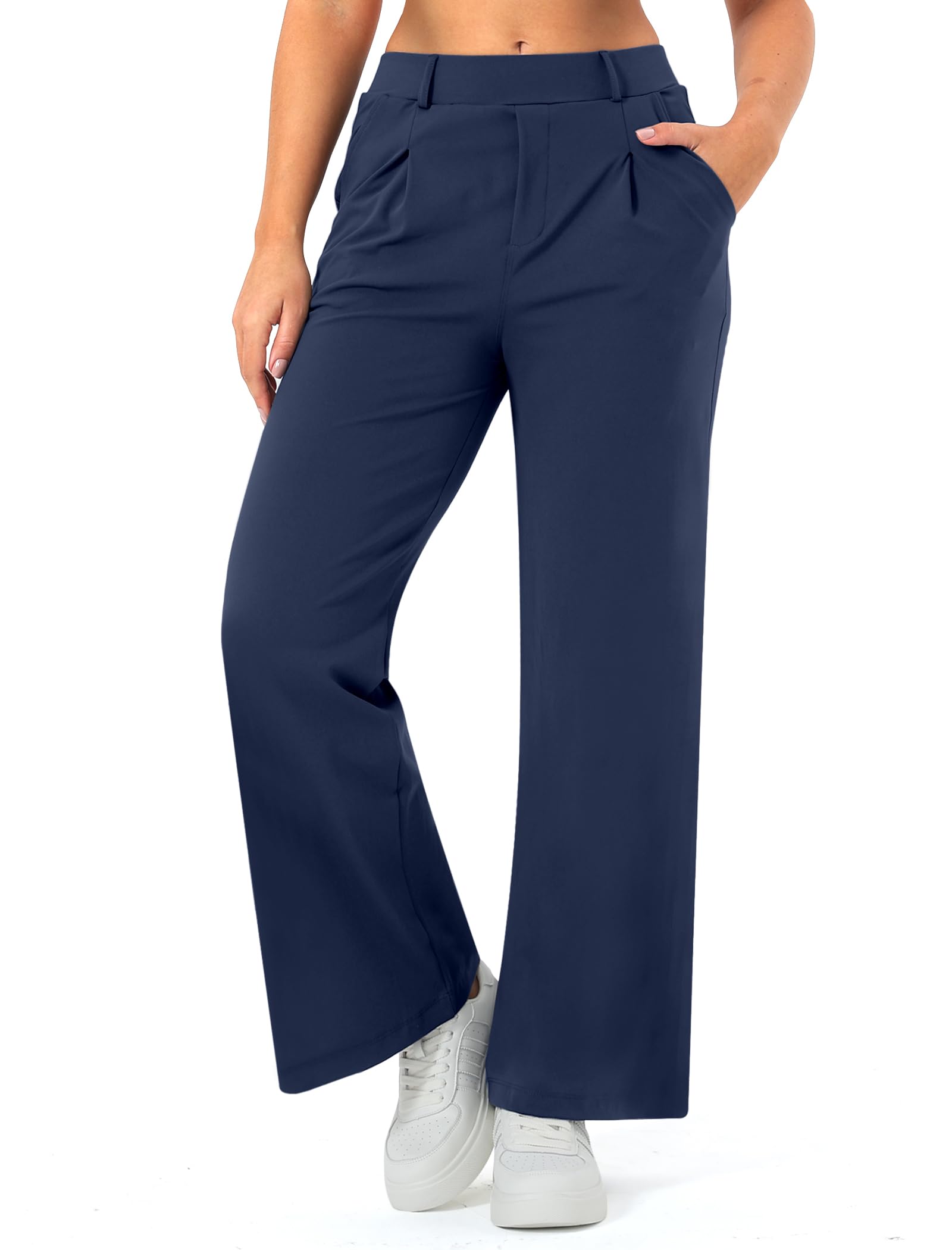 Wide Leg Work Pants for Woman Stretchy Office Slack Dress Pants Business Trousers with Pockets