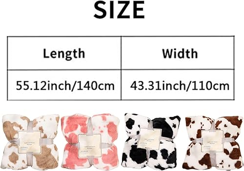 Manta y mantas suaves con estampado de vaca, mantas de franela de terciopelo de doble cara para viajes, sofá, decoración de dormitorio, regalos de
