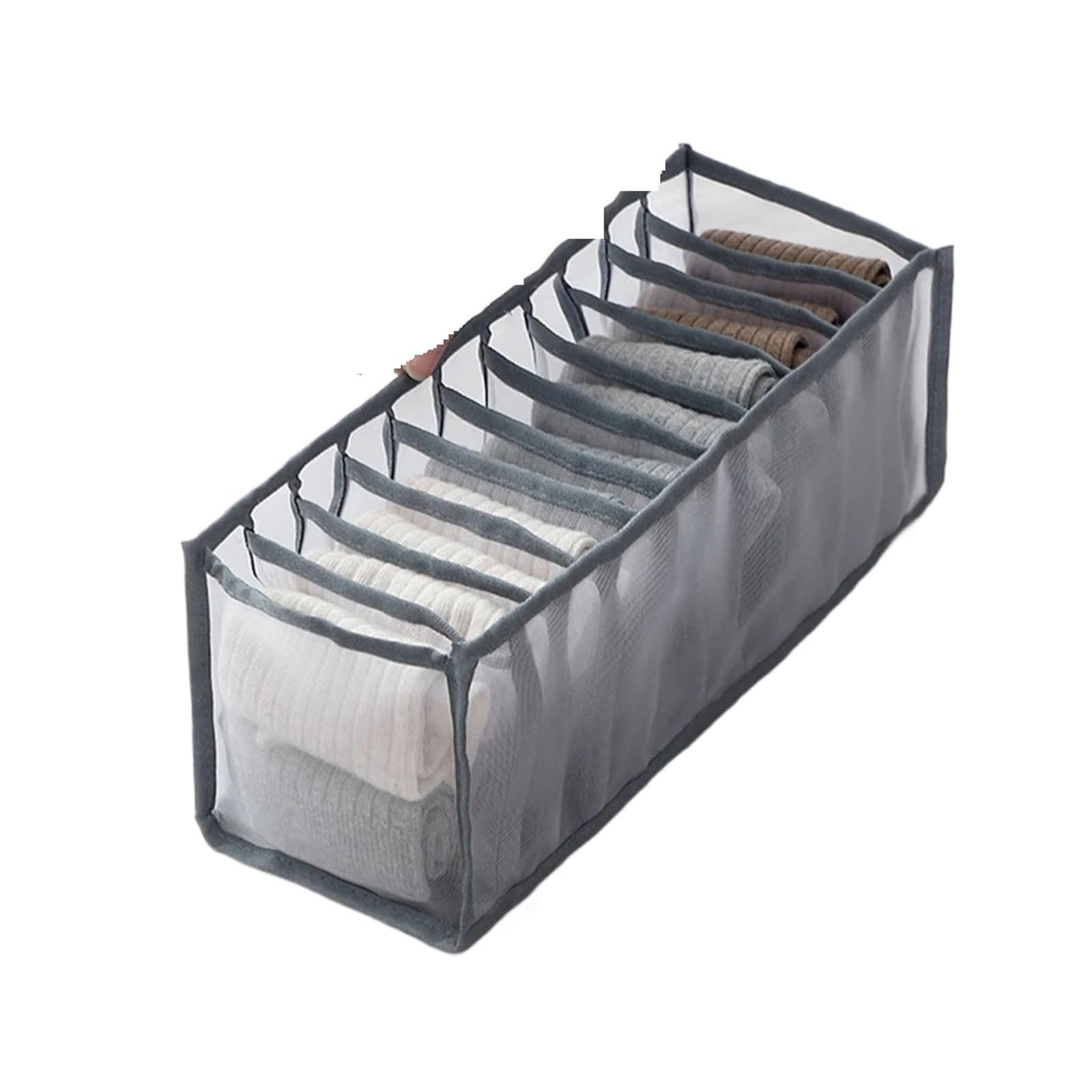 LADFRTYU Sock Storage Box Closet storage box folding underwear partition drawer jeans wardrobe clothes(Color-04,Color08)