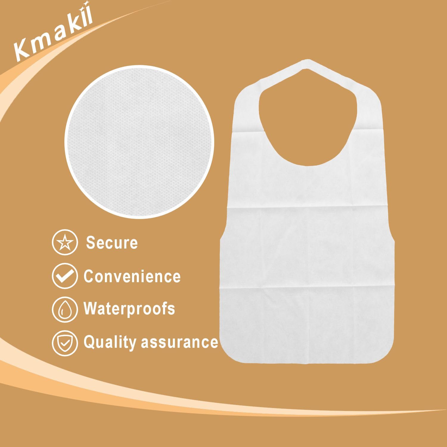 KMAKII Bavoirs jetables avec ramasse-miettes en plastique imperméable