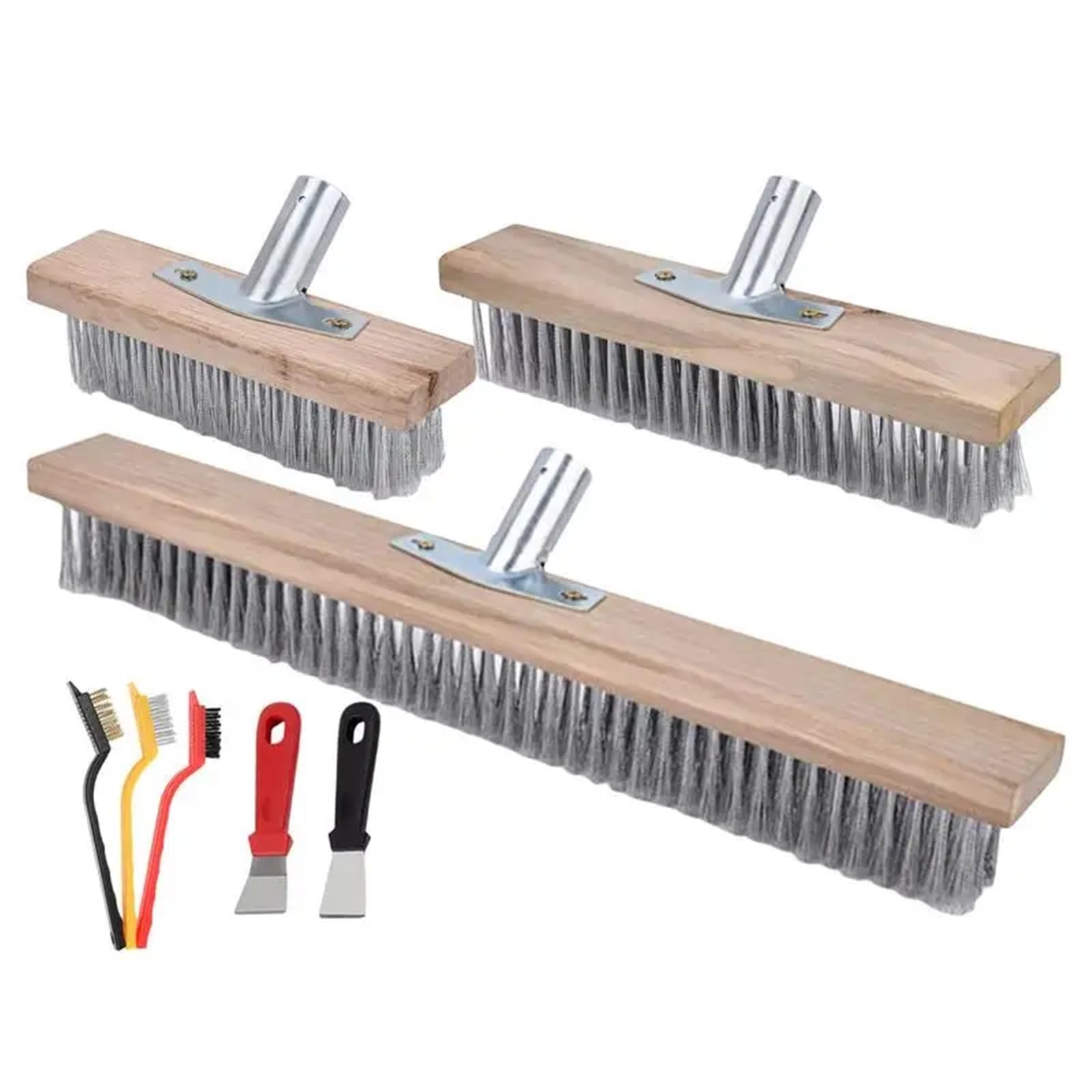 Scopa metallica resistente con manico in legno, scopa da giardino, pulisci-giardino, spazzolone, attrezzi for esterni Scopa Per Esterni(50cm)