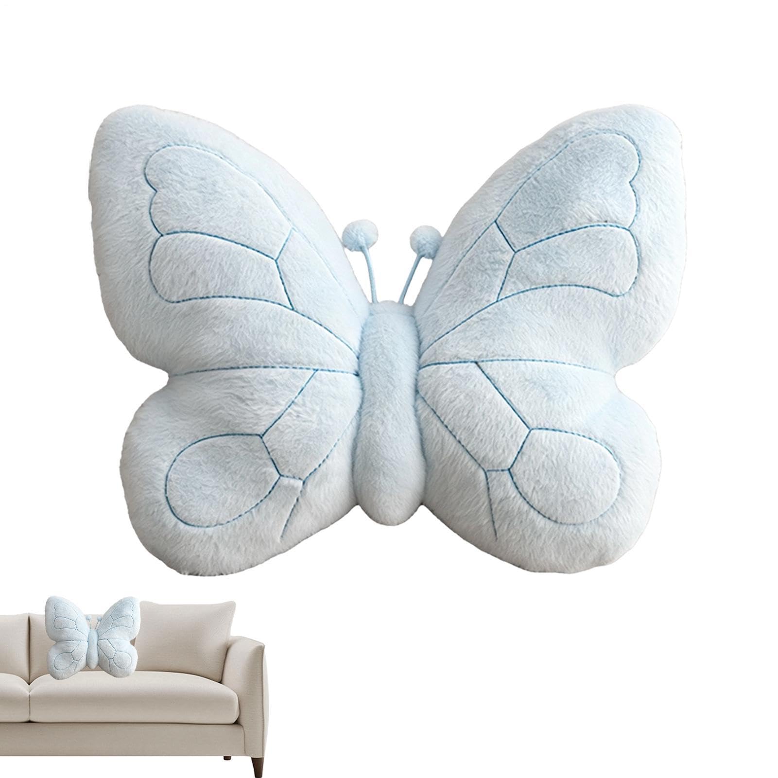 Cuscino decorativo a forma di farfalla, in morbido peluche