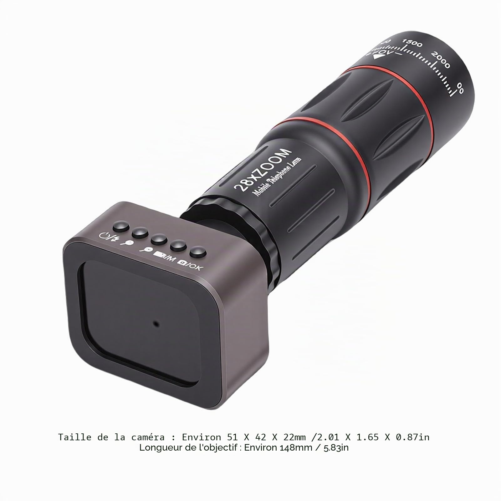 Tosuny Appareil Photo Numérique Monoculaire Zoom 18x avec écran intégré, Mini Caméra Compacte pour Les Concerts, L'observation des Oiseaux, Les Voyages et Les Aventures en Plein Air