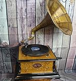 nostalgisches Grammophon 4 ECKIG Grammophon Grammophone Trichter Grammofon WOW