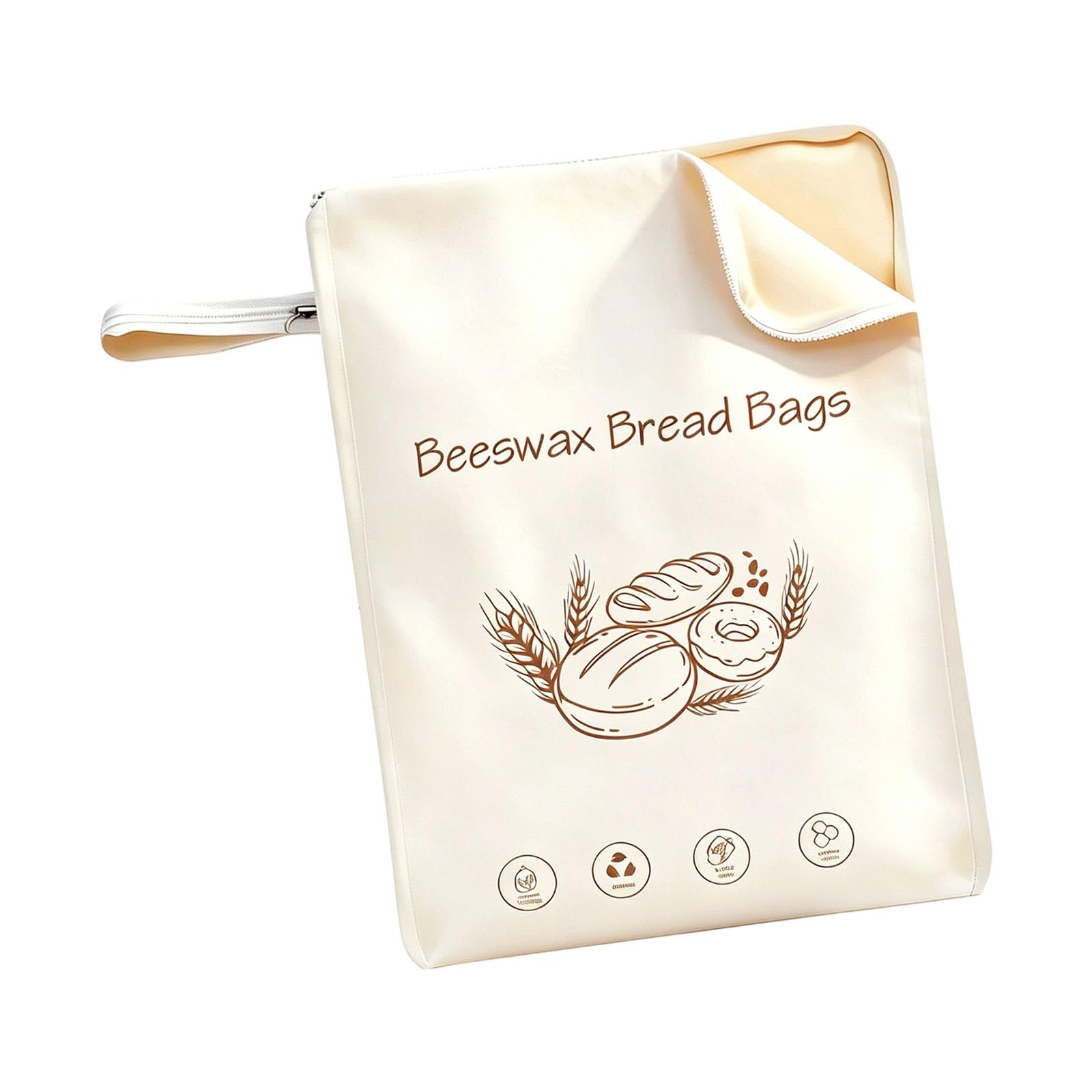 PANGBOER Bees Wax Bag for Sourdough Bread Zippered Styles Washable Storage Food Organiser for Snacks and Produce Leak Proof Treat Storage Bags
