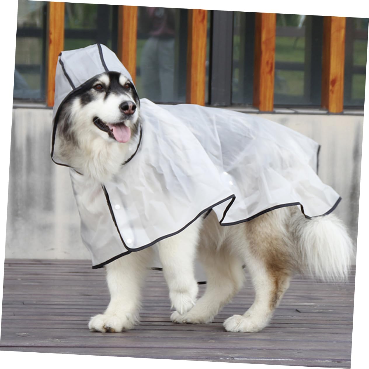 VICASKY Pet Rain Coat Waterproof Dog Poncho Outdoor Dog Rainwear Hooded for Comfort in Rain