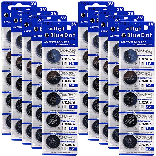BlueDot Trading Pilas de Litio CR2016, Pack 50 piezas