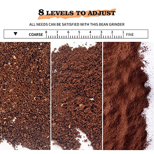 Boyuan Molinillo de café eléctrico Profesional, Molinillo de café de Rebabas, Molinillo de café en Grano con Capacidad de tolva de Grano de café de 300 g, 8 ajustes de molienda precisos para Goteo - Imagen 8