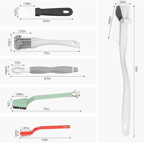 Miniatura 2 de Juego de 10 cepillos de limpieza de cocina, cepillo de latón para estufa de gas de limpieza profunda, cepillos de nailon para fregadero de cocina,