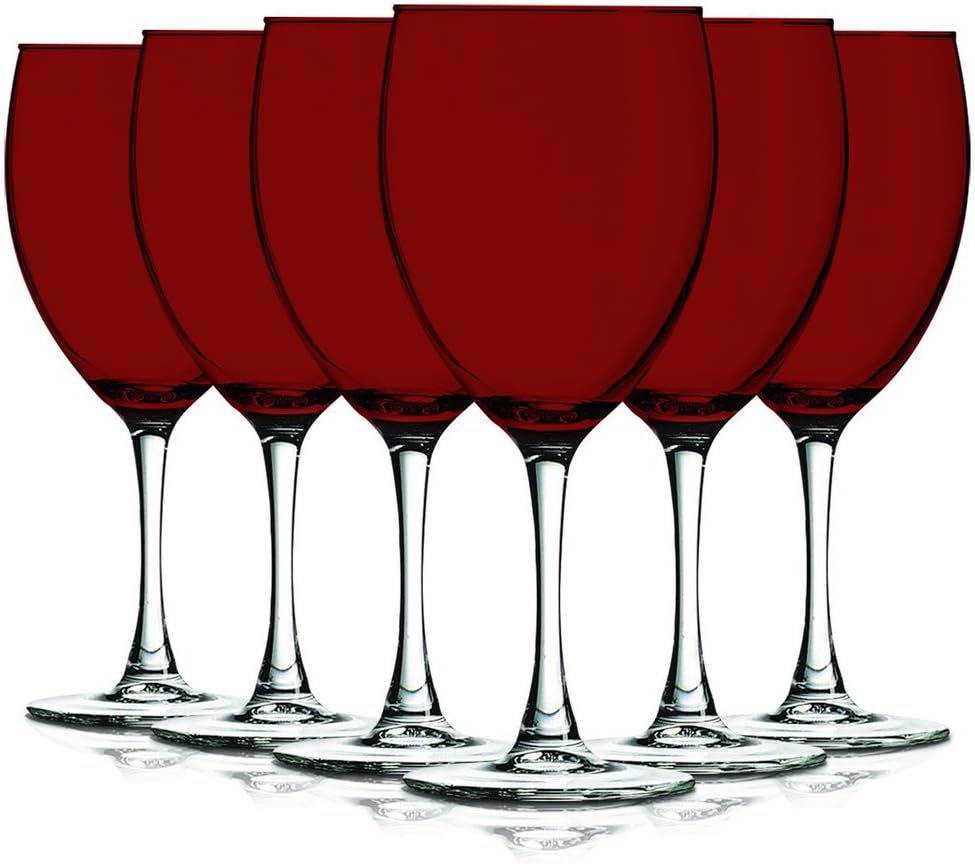 TableTop King Color Nuance Glass 10 oz - Red Top Color set of 6