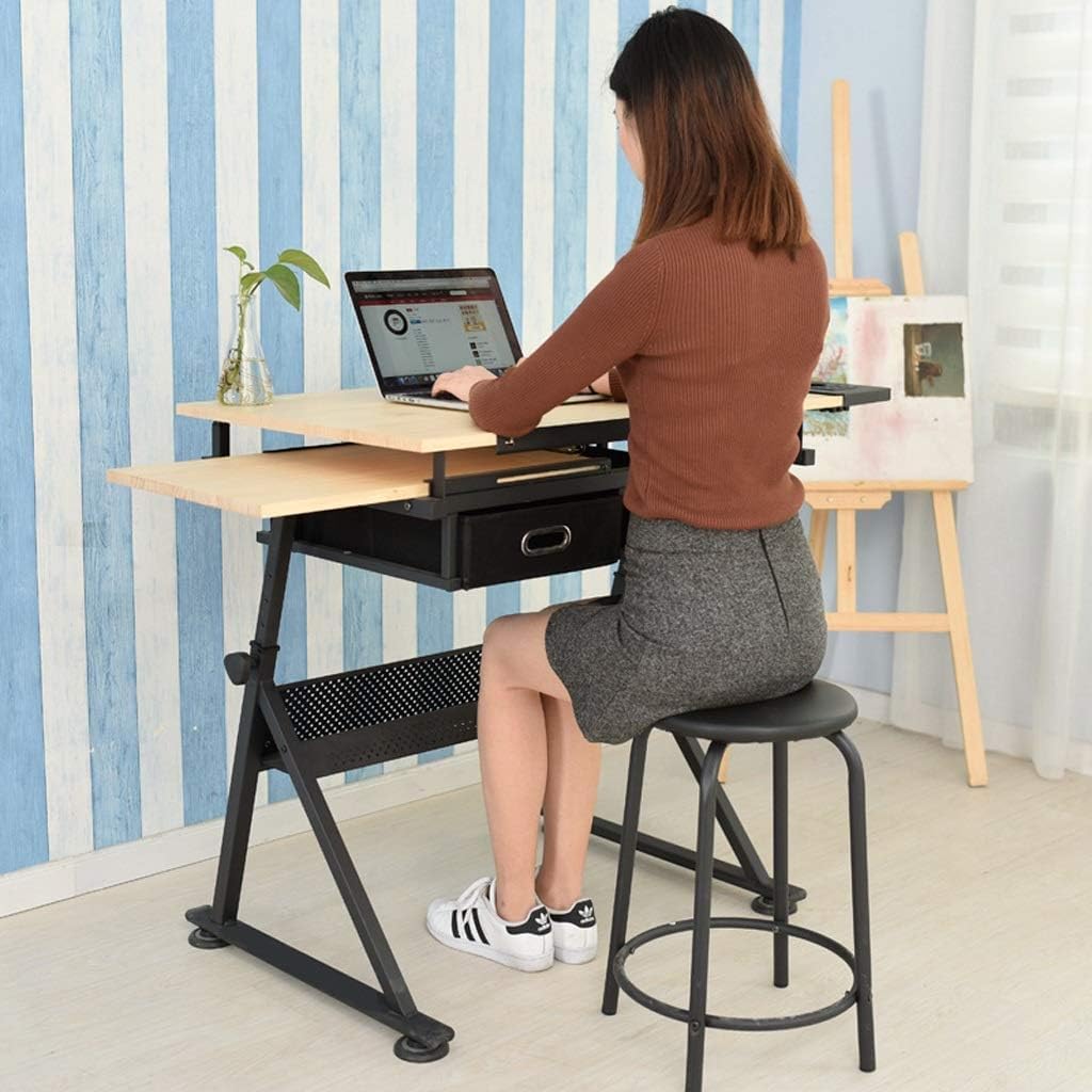 Mesa de dibujo ajustable para arte y manualidades, superficie de arce resistente, ideal para proyectos creativos y dibujos, diseño versátil para niños y adultos, fácil de almacenar y usar