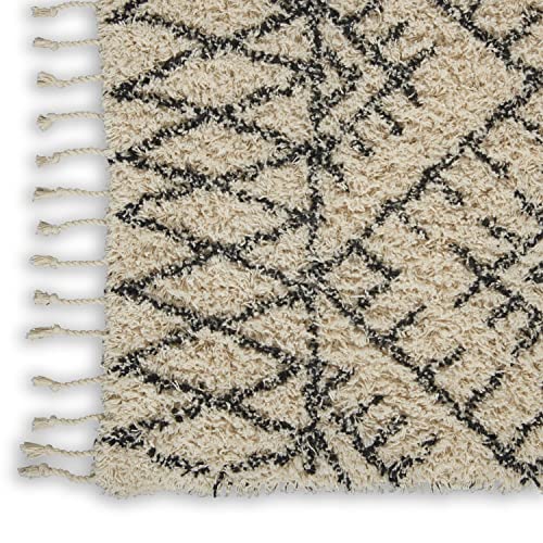 Nourison Native Art Tribal Ivory/Charcoal 2'3" X 3'9" Area -Rug, Easy -Cleaning, Non Shedding, Bed Room, Living Room, Dining Room, Kitchen (2X4) #TOP4