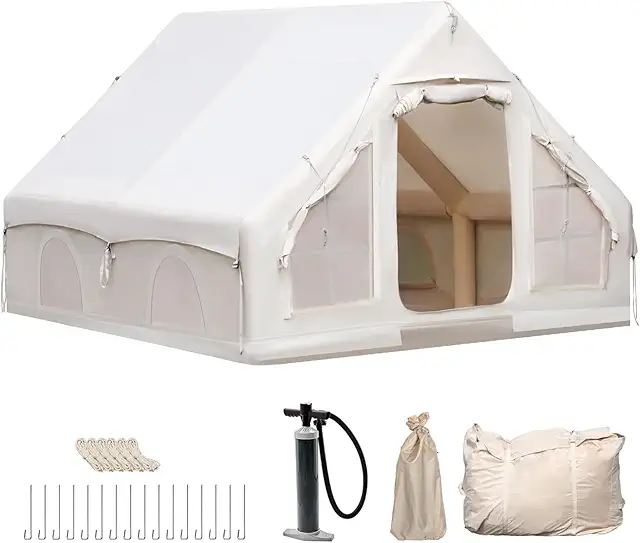 Tente Gonflable 4 Personnes avec Pompe à Air - Montage Rapide 5 Min