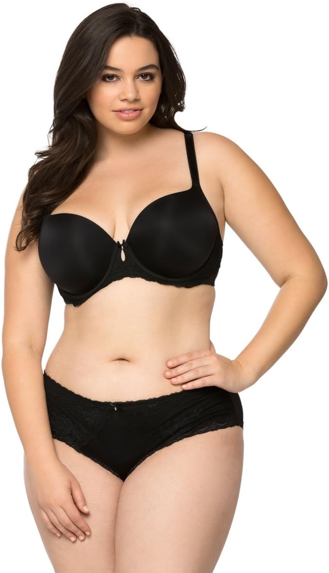 Lace & Microfiber Sexy T-Shirt Bra Black