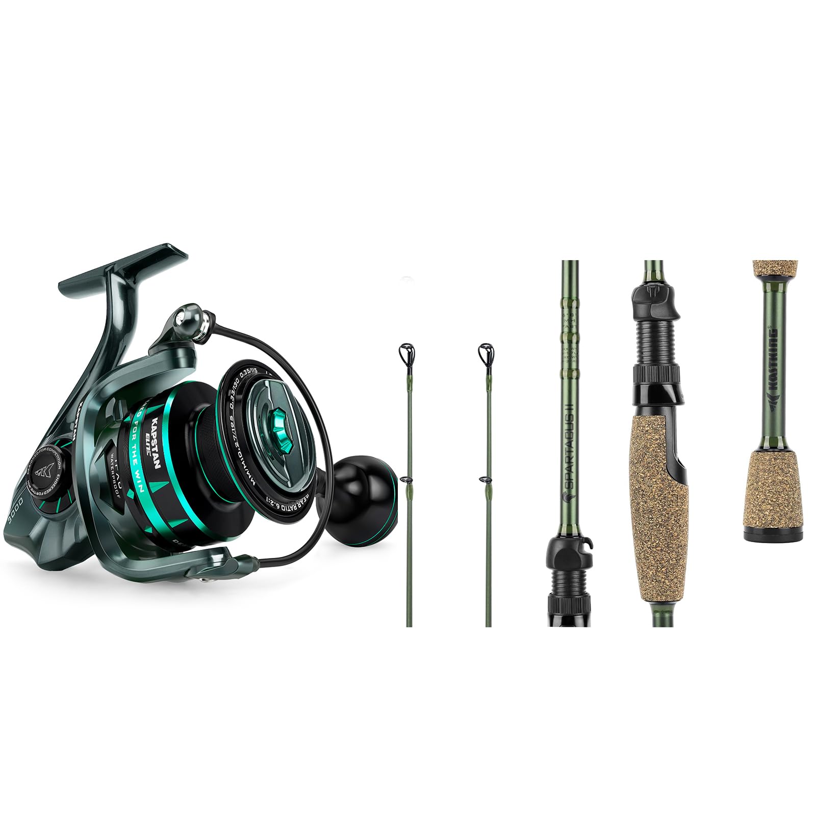 KastKing Kapstan Elite Spinning Reel, High Speed Saltwater Spinning Reel,  Size 8000 KastKing Spartacus II Twin Tip Fishing Rods, Spin 7'3