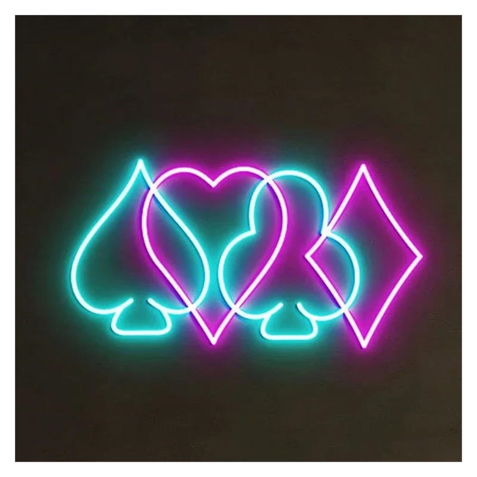 Lemst E Signs Lamp Poker Neon Sign For Ntertainment Zon Wall Art Decor Light Dimmabl Usb Powered For Man Cav Bar Pub Gam Room Signs Illuminated 38Cmx22cm(E)