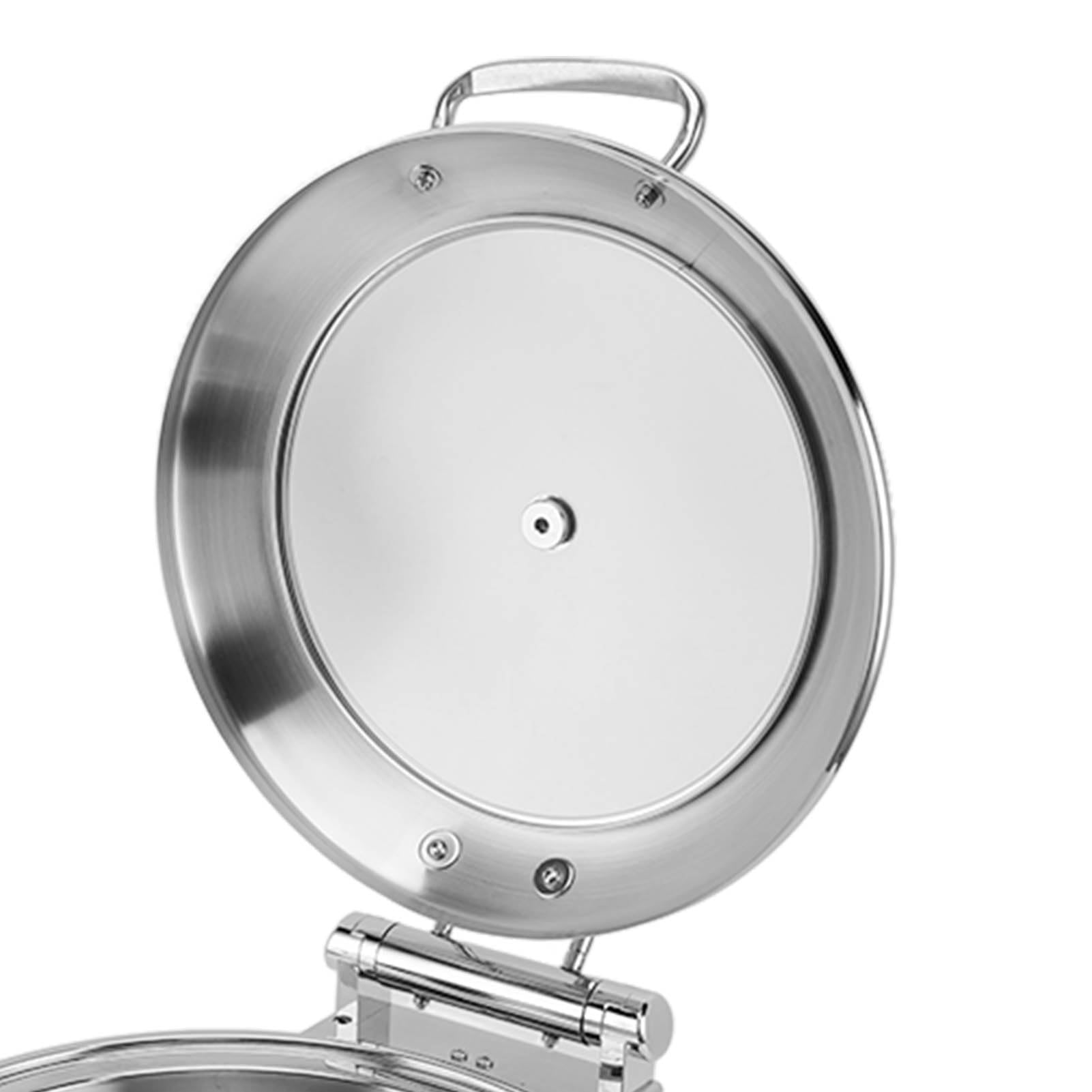 Ejoyous Juego de Buffet de Chafing Dish Redondo de 4,5 L, Chafing Dish de Acero Inoxidable con Tapa de Vidrio Visible, Cierre Suave Hidráulico, Retención de Calor, para Hoteles, Fiestas, Banquetes,