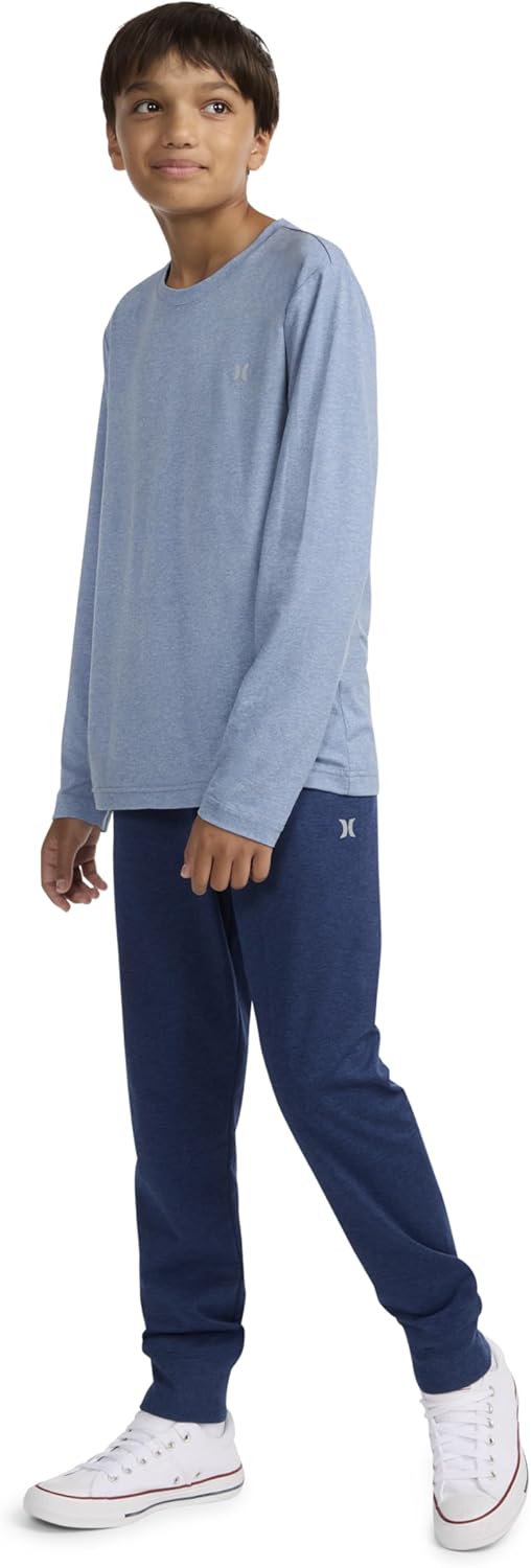 Hurley boys Long Sleeve Soft Basic T-shirt and Joggers 2-piece Outfit Set - Image 3