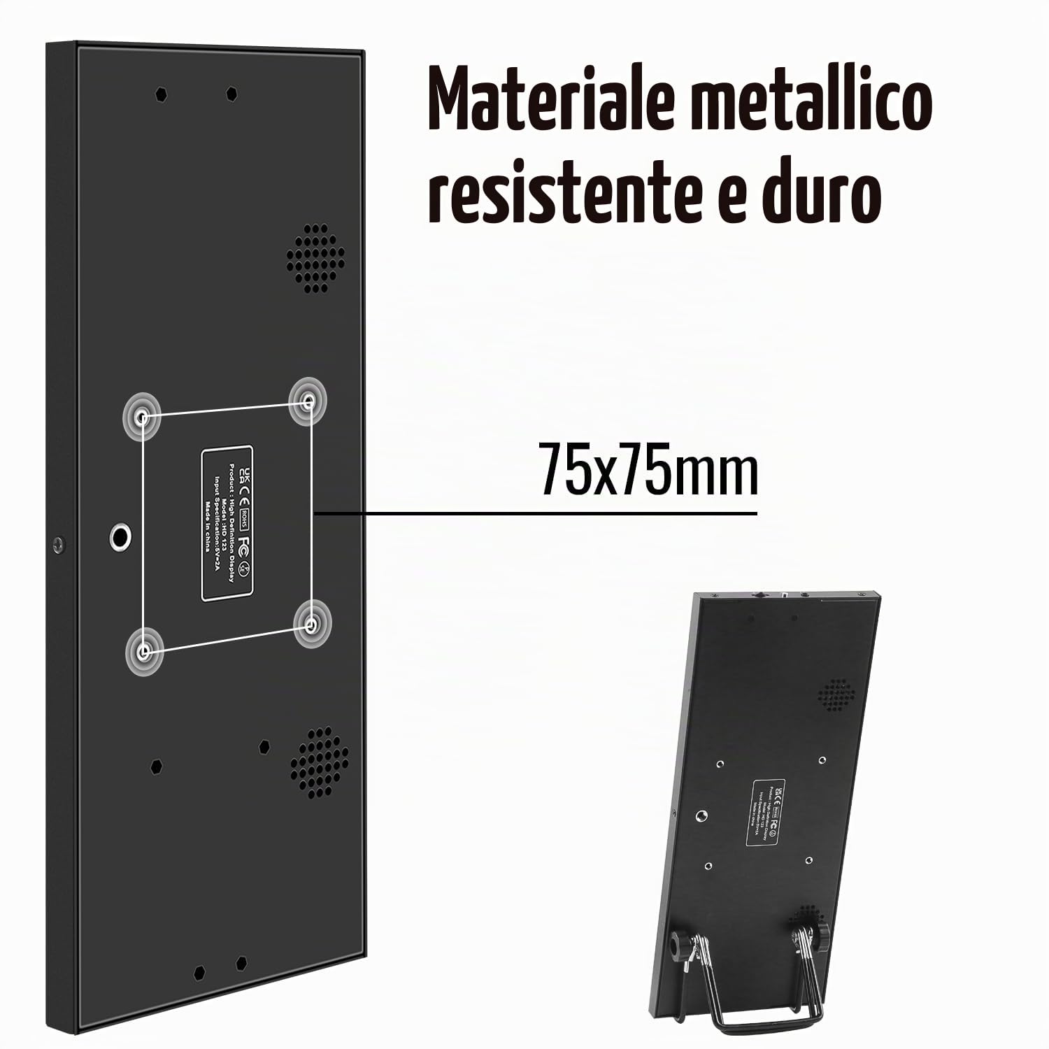 Monitor secondario da 12,3 pollici, display LCD IPS da viaggio 1920 x 720 HDMI USBC, mini monitor portatile in metallo per computer portatile Windows Aida64 GPU CPU RAM monitoraggio, altoparlante