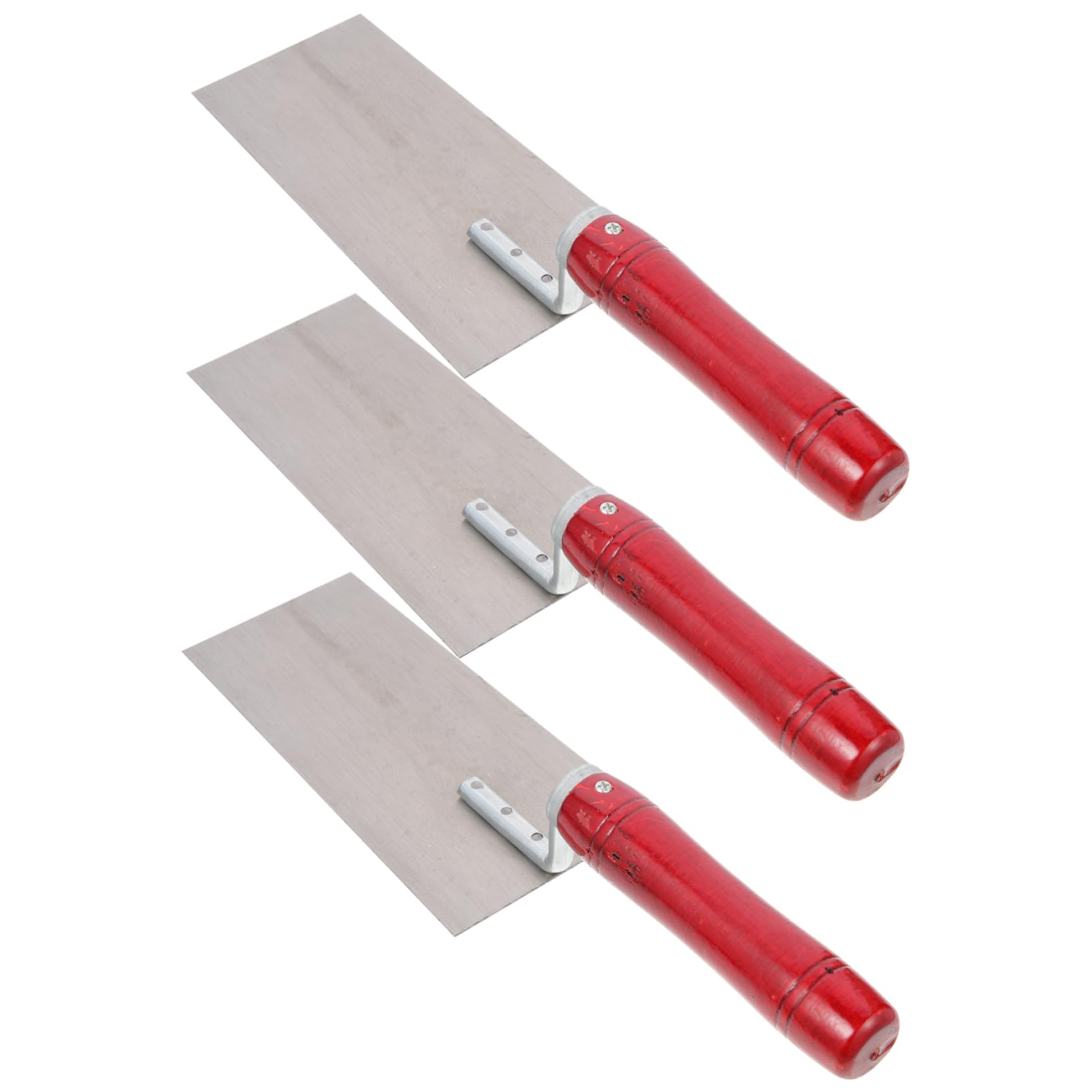 Frattone per Rasatura in Acciaio Inox 3 Pezzi Manico | Impugnatura in Legno, Design Rivettato, Livellamento e Sagomatura, Set Pratico per Lavorazioni Murarie