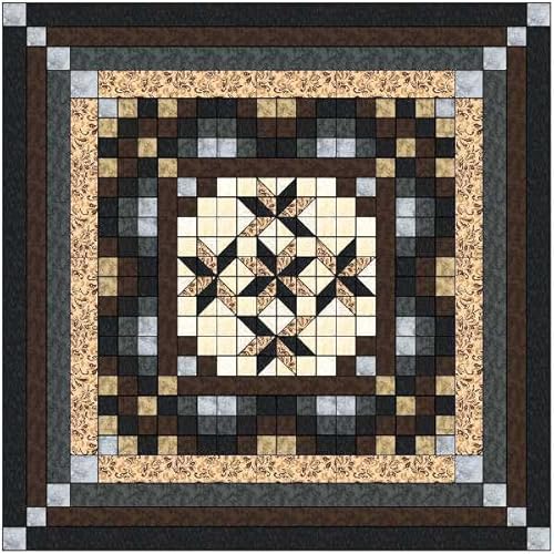 Easy Quilt Kit Nine Patch Star Lily Nuetral/queen/Precut/Ready to Sew!!