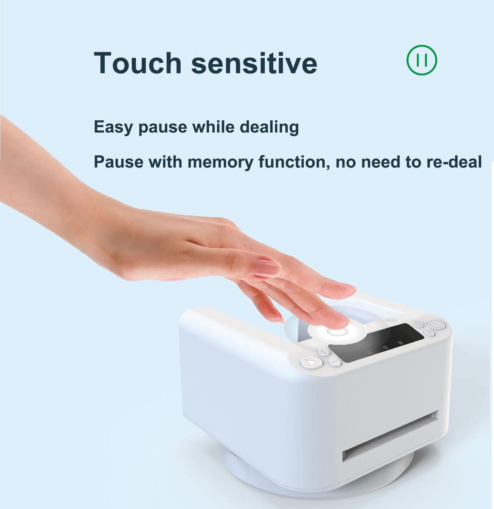 Repartidor automático de cartas de póquer, máquina de póquer robot con distribuidor de cartas totalmente automático con rotación de 360 ​​° con pantalla LED, barajador inteligente de cartas de póquer