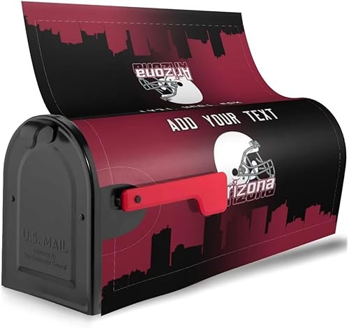 Funda magnética para buzón de tamaño estándar, fundas de buzón personalizadas de fútbol de Arizona, tamaño grande, personalizable, cualquier texto,