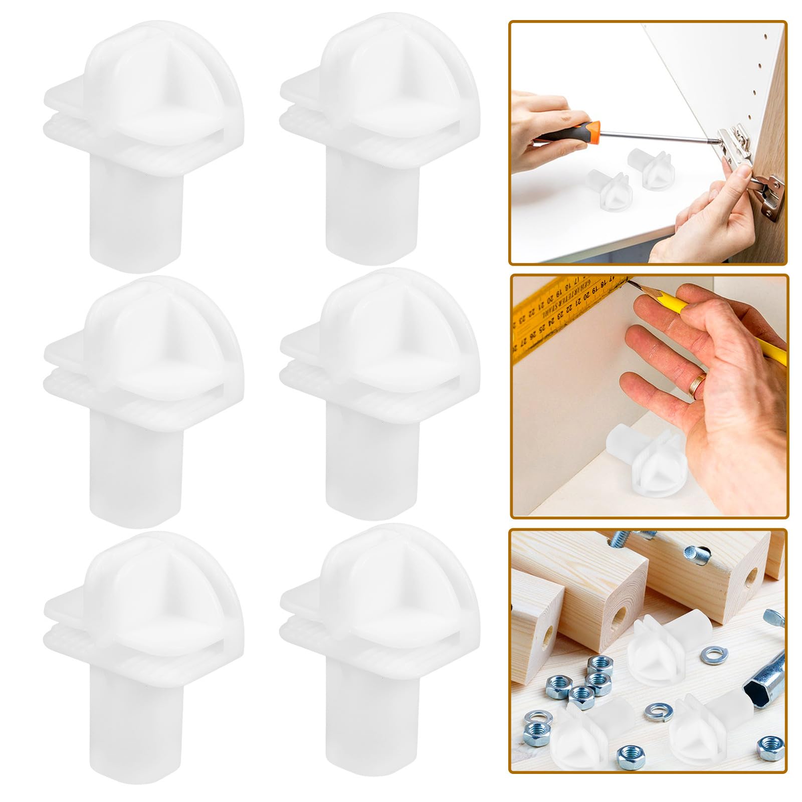 Conectores y Fáciles de Instalar para Estanterías Modulares de Plástico Resistentes 8 Ideales para Cubos de Almacenamiento en Armarios y Organizadores