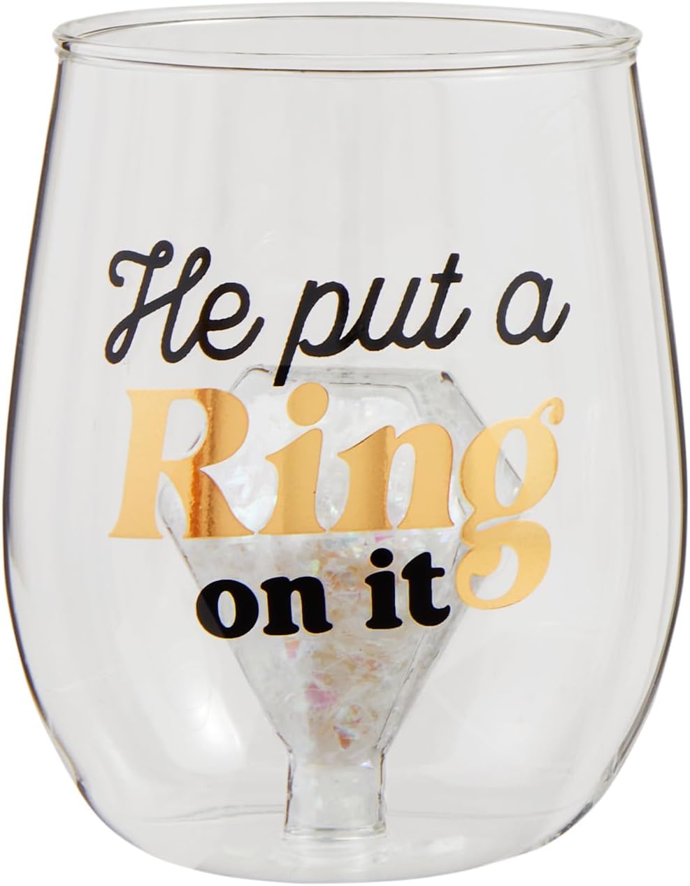 Mud Pie Put A Ring On It Wedding Glass; 16 oz